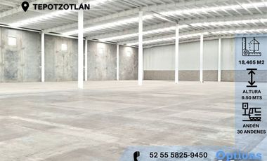 Immediate rent of industrial warehouse in Tepotzotlán