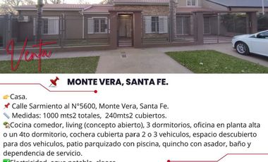 Casa en venta de 4 dormitorios c/ cochera en Monte Vera