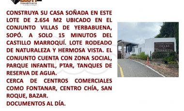 *VENTA LOTE VILLAS DE YERBABUENA 2.654 M2
