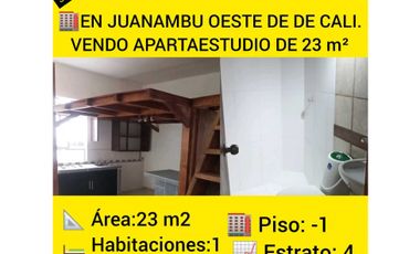 EN JUANAMBU OESTE DE DE CALI. VENDO APARTAESTUDIO DE 23 m²
