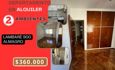 Alquiler-2 Ambientes-$360.000-Almagro-C/Lavadero-SUPER LUMINOSO