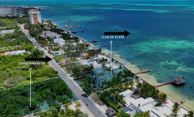Se vende departamento en preventa 092026 en piso 10 de condominio con vistas al mar y frente de playa en Punta Sam ubicada entre el Norte de Cancn y Costa Mujeres.
