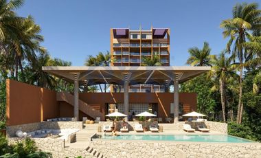Se vende departamento penthouse en preventa 092026 en piso 11 de condominio con frente de playa y vistas al mar en Punta Sam ubicada entre el Norte de Cancn y Costa Mujeres.
