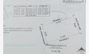 Terreno en venta en Evaristo Pérez Arreola, Saltillo, Coahuila de Zaragoza