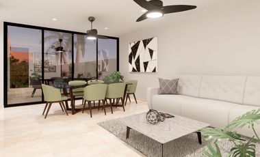 Casa en venta una planta LISTA PARA ENTREGA , Privada Morera Cholul