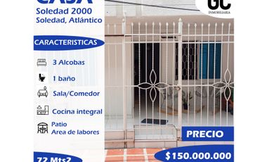 Se vende Casa / Soledad 2000 - Soledad atlántico