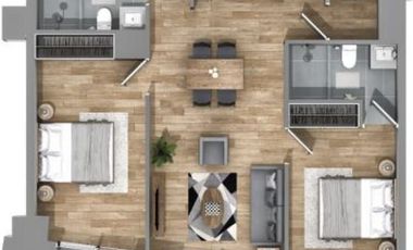 Departamento Amueblado en Renta 87 m2, colonia Juarez.