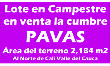 LOTE CAMPESTRE EN VENTA EN PAVAS LA CUMBRE Valle del Cauca