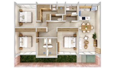 Departamento en venta Teana, Temozón Norte