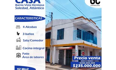 Se vende Casa / Barrio Vista Hermosa