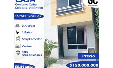 se vende casa Conjunto Ceiba - Soledad