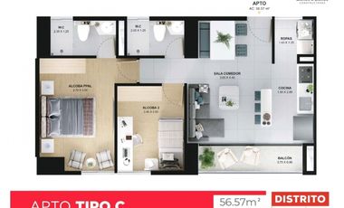 Apartamento en venta de cesión de derechos en Bello - Rincón Santo