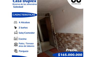 Se vende Casa Dúplex / Reserva de los almendros, Soledad