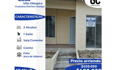 Se arrienda casa Villa olimpica - Ciudadela Distrital / Galapa