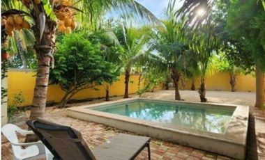 Renta casa tipo campo mexicana amueblada con piscina en cholul