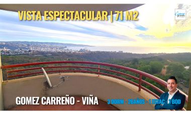 Depto renovado y ESPECTACULAR VISTA a Viña, con terraza 3D 2B 1Esta 1 Bod - Gomez Carreño