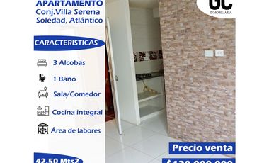 se vende apartamento conjunto villa serena - Soledad