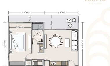 Departamento en Venta, Cancún, Loreta, Residencial Lausana