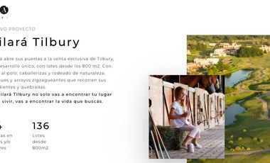 VENTA TERRENO PILARA TILBURY NORTE AL ARROYO DESDE 1562 M2 LOTE 1140