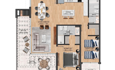 DEPARTAMENTO EN VENTA 3 AMBIENTES  - MAR DE LAS PAMPAS