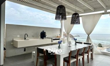 HERMOSA CASA DE PLAYA EN VENTA CONDOMINIO PLAYA LOMAS DEL MAR 4 DORM FRENTE MAR