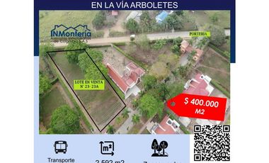 VENTA DE LOTE EN CAMPESTRE EN LA VA  ARBOLETES