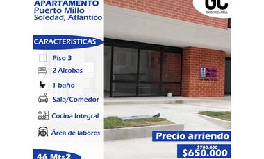 se arrienda apartamento Puerto Millo- Soledad