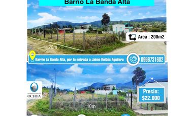 Vendo terreno esquinero en la Banda Alta
