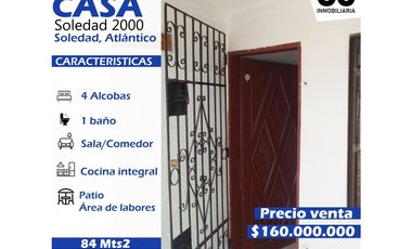 Se vende o se arrienda casa Soledad 2000 - Soledad