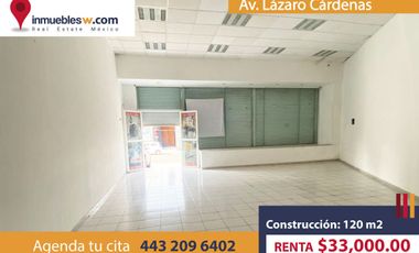 LOCAL COMERCIAL EN RENTA EN AV. LAZARO CARDENAS, MORELIA