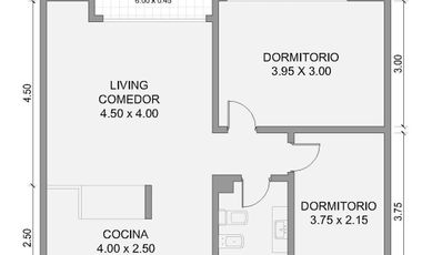 Departamento a estrenar 3 ambientes  La Calabria