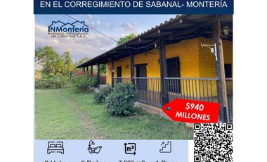 VENTA DE CASA FINCA EN EL CORREGIMIENTO DE SABANAL - MONTERIA