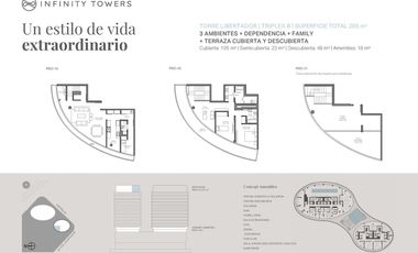 Departamento al rio - Triplex 3 ambientes con dependencia   Family - Infinity Towers, Vicente Lopez