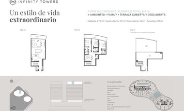 Departamento al rio - Triplex 4 ambientes con Family y terraza - Infinity Towers, Vicente Lopez