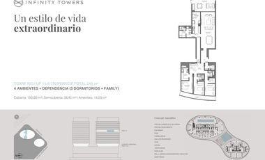 Departamento al rio - Semipiso 4 ambientes con dependencia  - Infinity Towers, Vicente Lopez