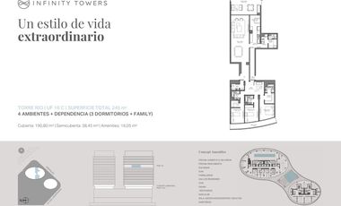 Departamento al rio - Semipiso 4 ambientes con dependencia  - Infinity Towers, Vicente Lopez