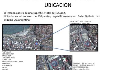 6 locales | 1.254 m2 terreno a pasos Av. Argentina, Metro barón