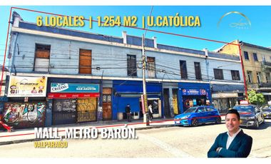 6 locales | 1.254 m2 terreno a pasos Av. Argentina, Metro barón