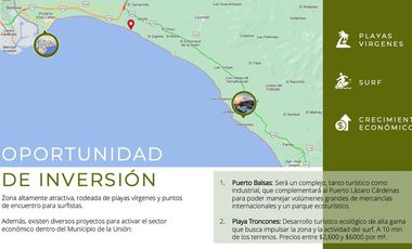 Terreno de 22.5 Ha con frente de playa a la venta en Joluta Guerrero.