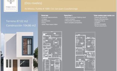 VENTA DE DEPARTAMENTO TIPO LOFT PLANTA ALTA, PARQUE REAL , PUEBLA