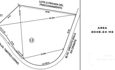 Terreno en Renta Blvd. Timoteo Lozano, Mayorazgo, León, Gto. 2048 m2