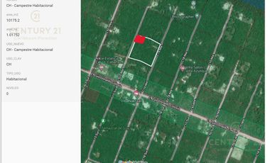 Venta de Terreno de 2,448 M2 con Uso de Suelo Habitacional, Puerto Morelos C3190