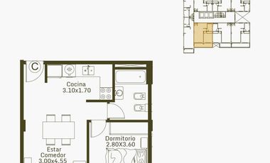 Departamento en venta, dos ambientes, Moron Sur.