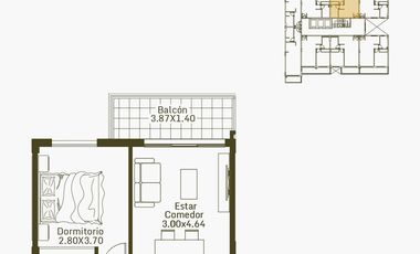 Departamento en venta, dos ambientes, Moron Sur.