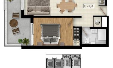 Venta departamento 1 dormitorio - San Juan 2600 Rosario