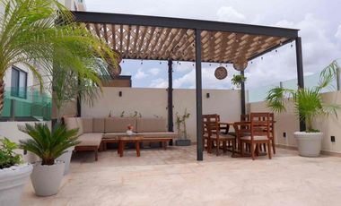 en renta 3 habitaciones con terreza súper amplia y piscina privada