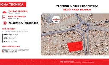 TERRENO USOS MIXTOS EN GOMEZ PALACIO EN VENTA