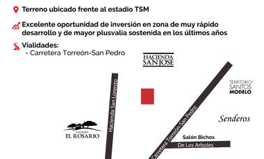 TERRENO EN VENTA EN AUTOPISTA TORREON - SAN PEDRO