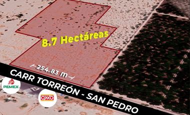 TERRENO PARA DESARROLLO MIXTO  EN CARRETERA TORREON-SAN PEDRO