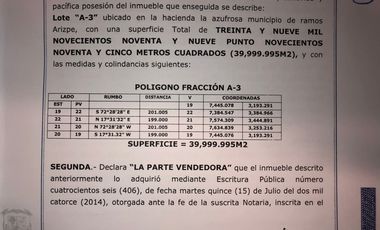 TERRENO CAMPESTRE EN VENTA LA AZUFROSA COAHUILA